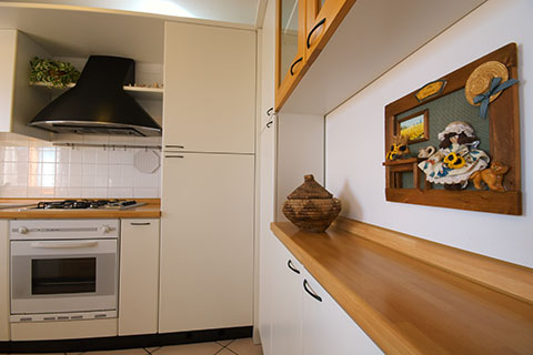 The details of the kitchen at the apartment